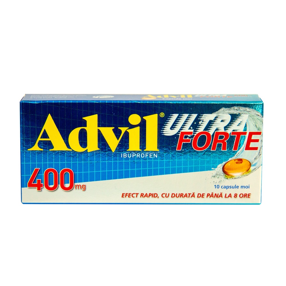 OTC - medicamente fara reteta - Advil Ultra Forte 400mg x 10 capsule moi, medik-on.ro