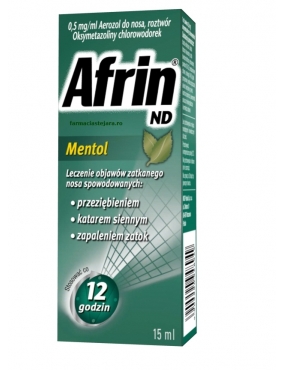 OTC - medicamente fara reteta - Afrin mentol 0.5mg/ml spray nazal x 15ml, medik-on.ro