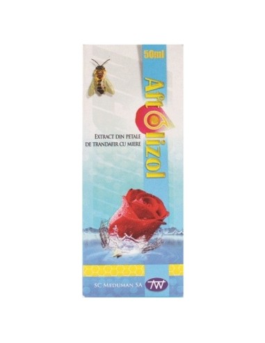 Afte bucale - Aftolizol solutie bucala din petale de trandafir cu miere x 50ml, medik-on.ro