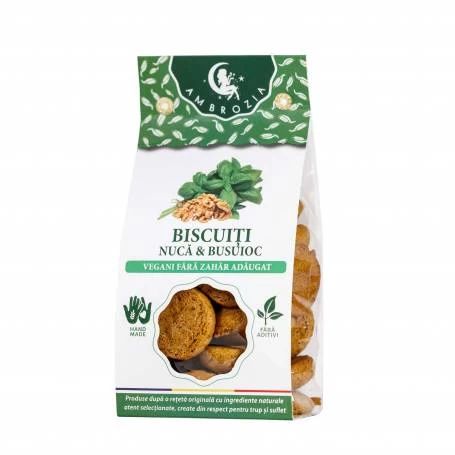 Biscuiti si gustari naturale - Ambrozia Biscuiti vegani cu nuca si busuioc, fara zahar x 130 grame, medik-on.ro