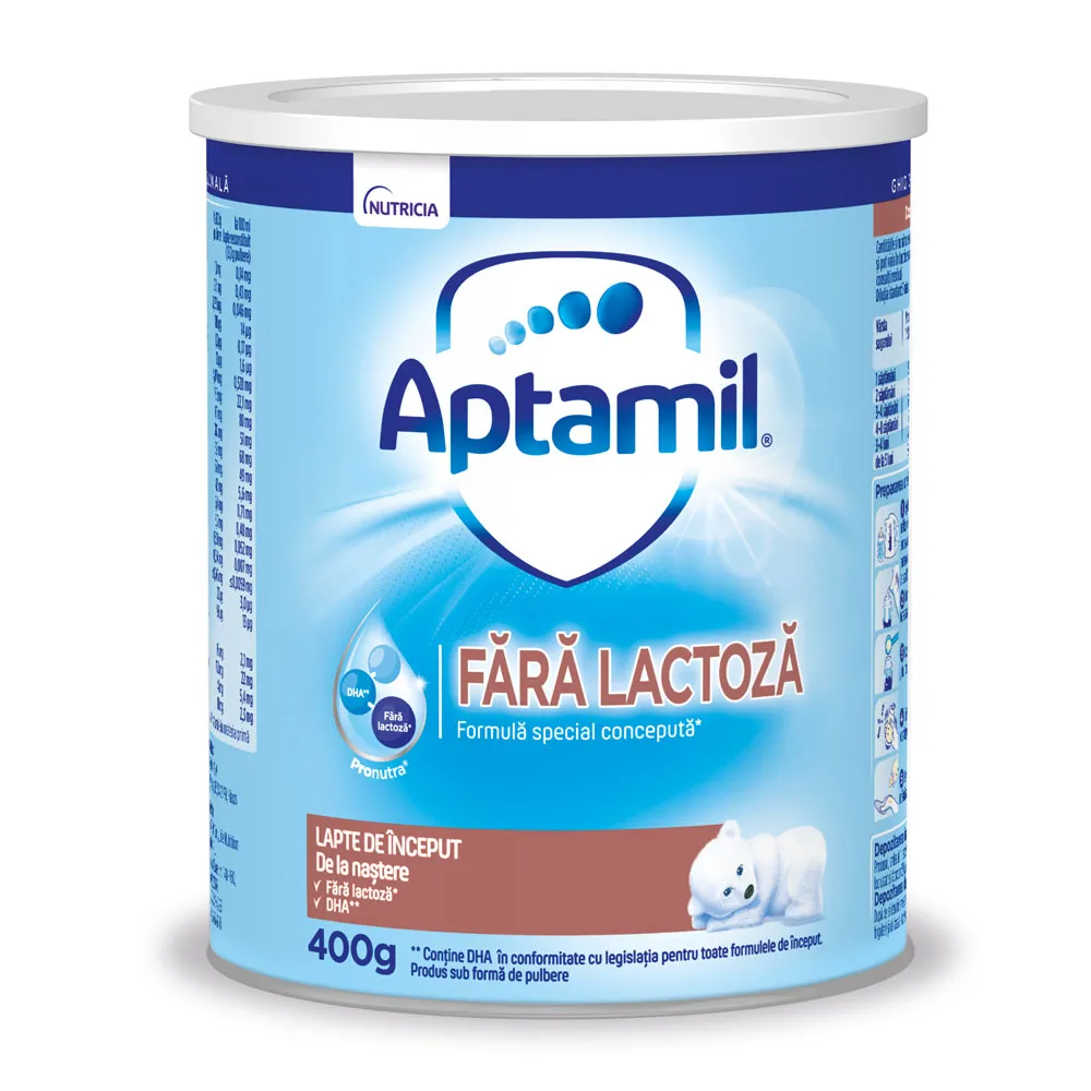 Formule speciale de lapte praf - Aptamil fara lactoza x 400 grame, medik-on.ro