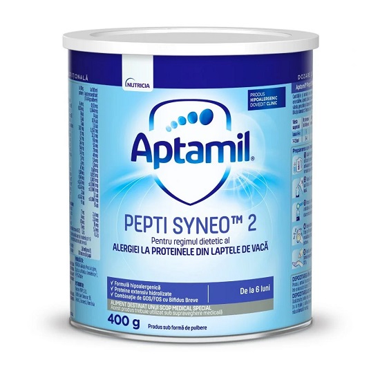 Formule speciale de lapte praf - Aptamil Pepti Syneo 2, formula de lapte praf 6-12 luni x 400 grame, medik-on.ro