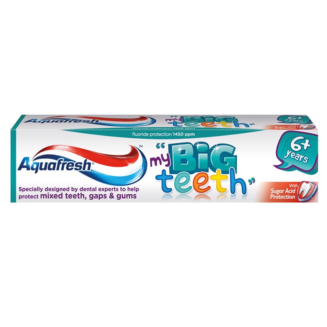 Paste de dinti pentru copii - Aquafresh Big Teeth Pasta de dinti pentru copii peste 6 ani x 50ml, medik-on.ro