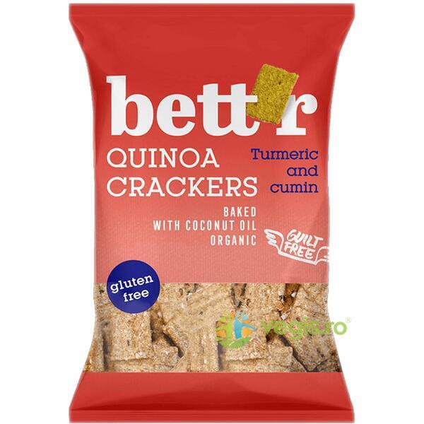 Biscuiti si gustari fara gluten - Bett'r chips din Quinoa, curcuma si chimion x 100 grame, medik-on.ro