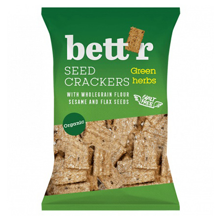Biscuiti si gustari naturale - Bett'r crackers integrali cu ierburi x 150 grame, medik-on.ro