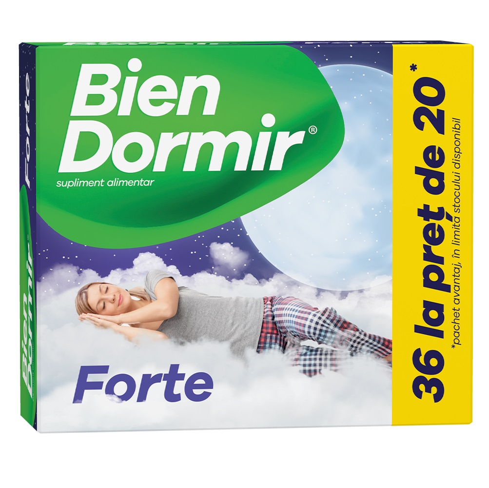 Calmante si somn linistit - Bien Dormir Forte x 36 capsule, medik-on.ro