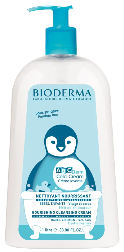 Gel de dus si sapun copii - Bioderma ABC Derm Coldcream crema pentru spalare x 1 litru, medik-on.ro