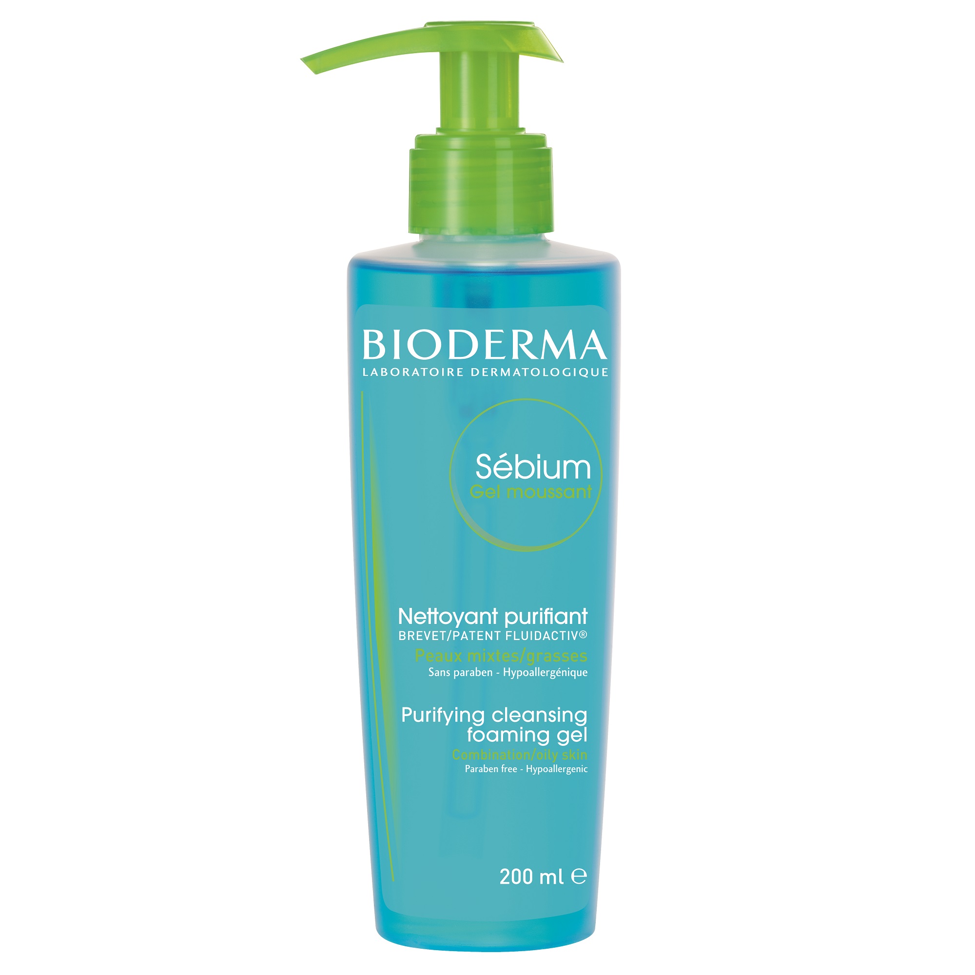 Gel de spalare si curatare - Bioderma Sebium gel spumant de curatare pentru ten gras acneic x 200ml, medik-on.ro