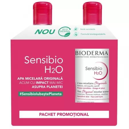 Lotiune micelara - Pachet promotional Bioderma Sensibio H2O apa micelara 500ml x 2 bucati, medik-on.ro