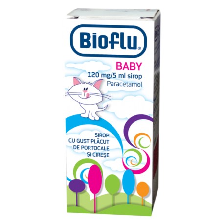 OTC - medicamente fara reteta - Bioflu Baby sirop cu paracetamol 120mg/5ml x 100ml, medik-on.ro