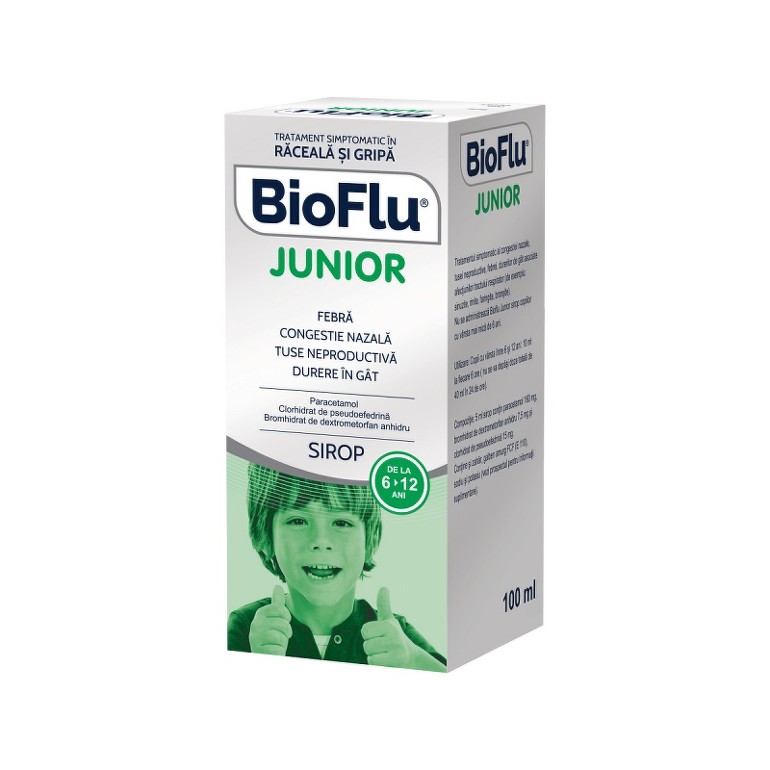 OTC - medicamente fara reteta - Bioflu Junior sirop x 100ml, medik-on.ro