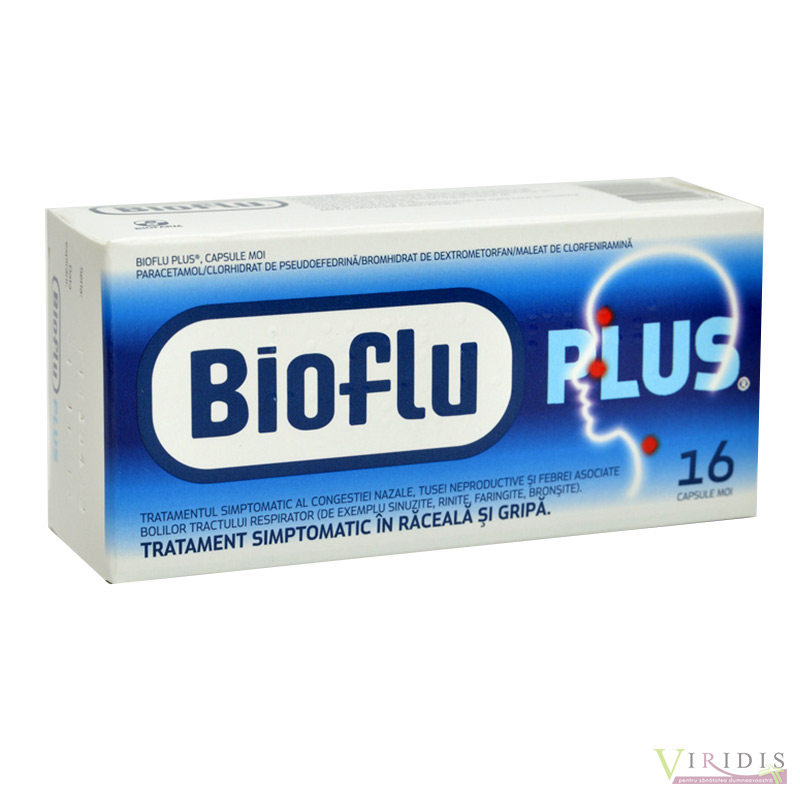 Raceala si gripa - Bioflu Plus x 16 capsule, medik-on.ro