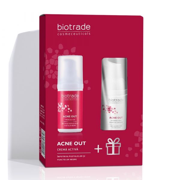 Ingrijire ten gras-acneic - Biotrade Acne Out lotiune x 60ml + Spuma de curatare x 20ml cadou, medik-on.ro