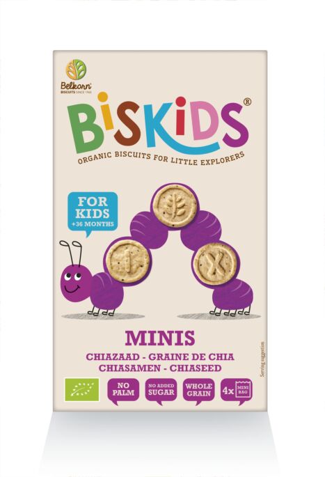 Biscuiti si pufuleti - Biskids Biscuiti Kids Minis eco cu seminte de chia, de la 3 ani, 120 grame, medik-on.ro