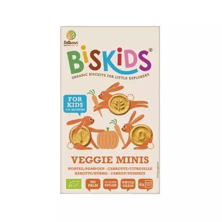Biscuiti si pufuleti - Biskids Biscuiti Kids Minis Eco cu morcov si dovleac x 120 grame, medik-on.ro