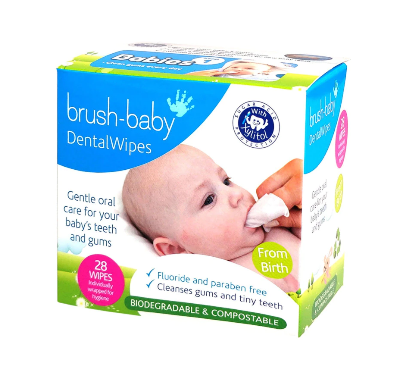 Paste de dinti pentru copii - Brush Baby Servetele umede cu xylitol pentru igiena gingiilor si dintisorilor x 28 bucati, medik-on.ro