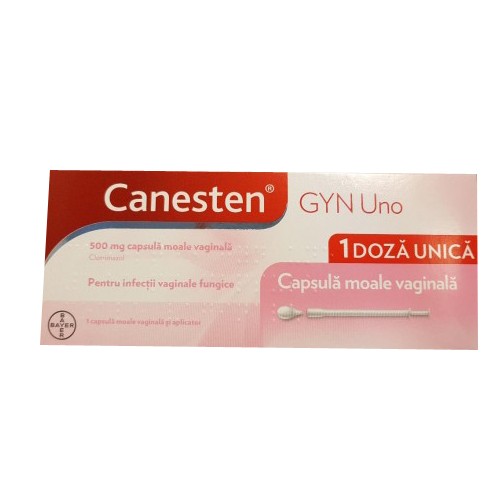 OTC - medicamente fara reteta - Canesten Gyn Uno 500mg x 1 capsula moale vaginala, medik-on.ro