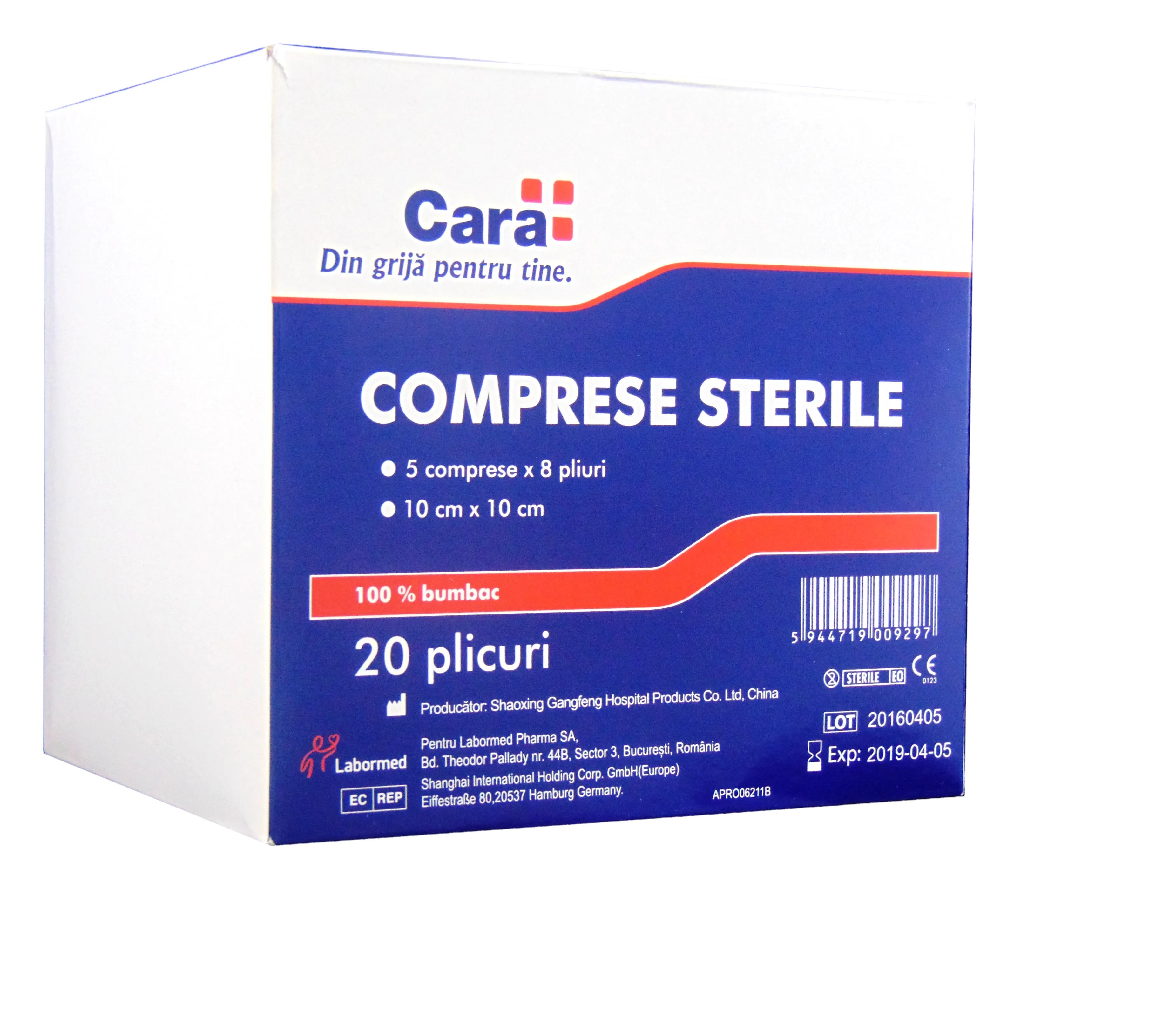 Comprese, fase si bandaje - Cara comprese sterile 10cmx10cm x20 bucati/cutie, medik-on.ro