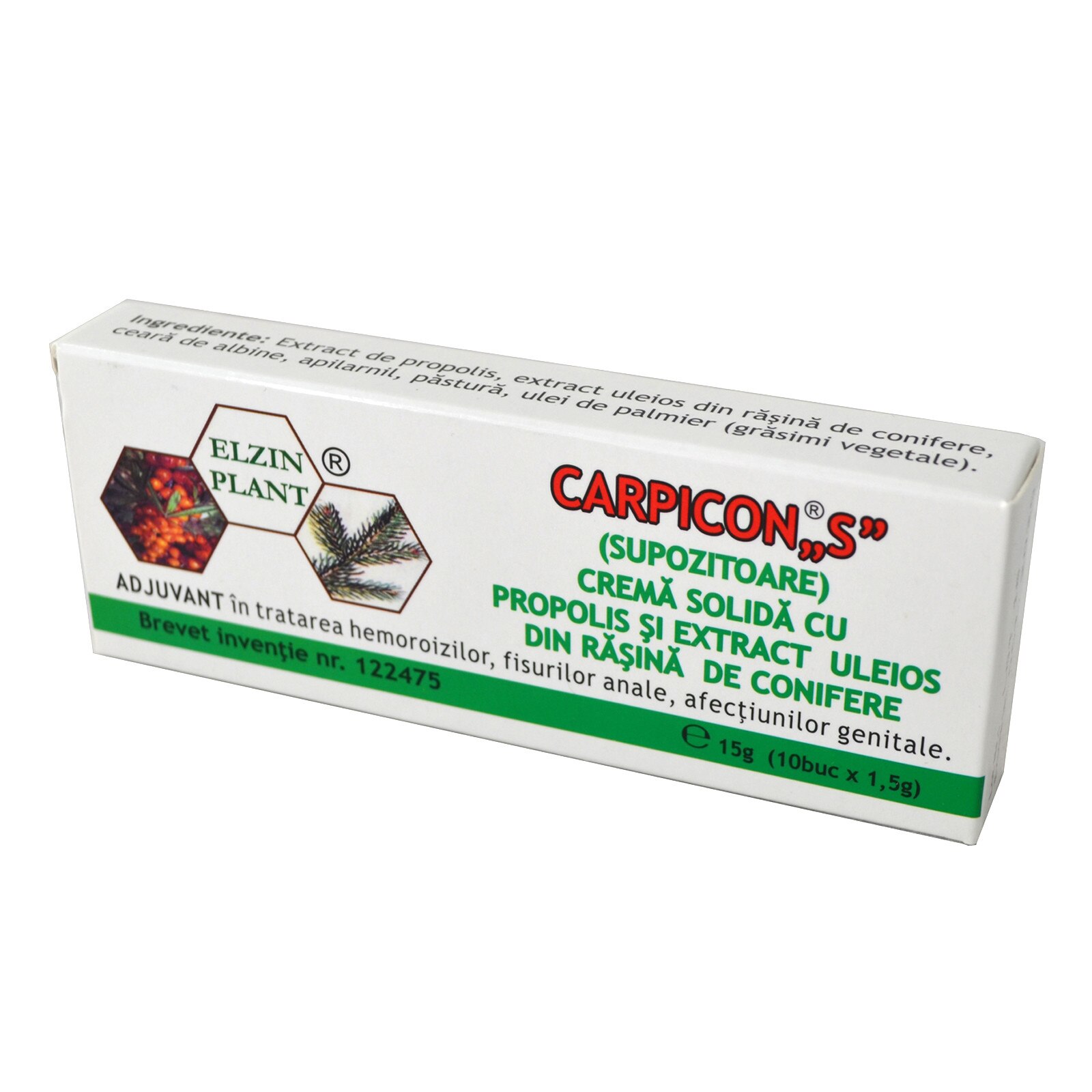 Hemoroizi - Carpicon S crema solida 1g x 10 bucati, medik-on.ro