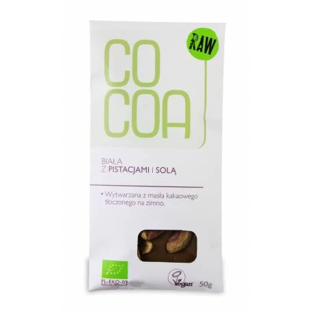 Dulciuri sanatoase - Ciocolata Vegana Bruta cu fistic si sare Eco x 50 grame, medik-on.ro