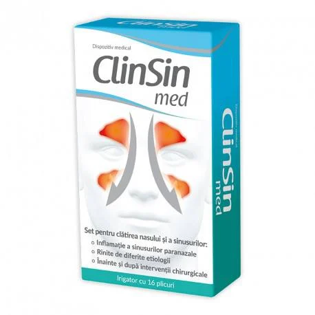 Solutii nazale - Clinsin Med set (irigator + 16 plicuri), medik-on.ro