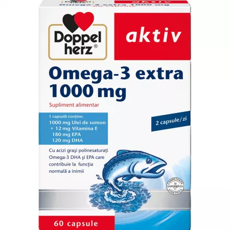 Cardiologie - Doppel Herz Aktiv Omega 3 Extra 1000mg x 60 capsule, medik-on.ro