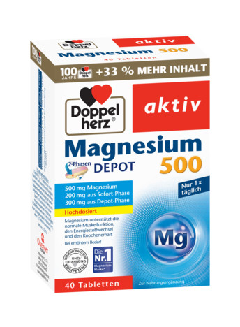 Multivitamine si minerale - DoppelHerz Aktiv Magneziu 500 x 30 tablete +10 tablete cadou, medik-on.ro