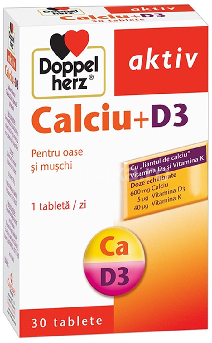 Multivitamine si minerale - Doppelherz Calciu + vitamina D3 x 30 comprimate, medik-on.ro