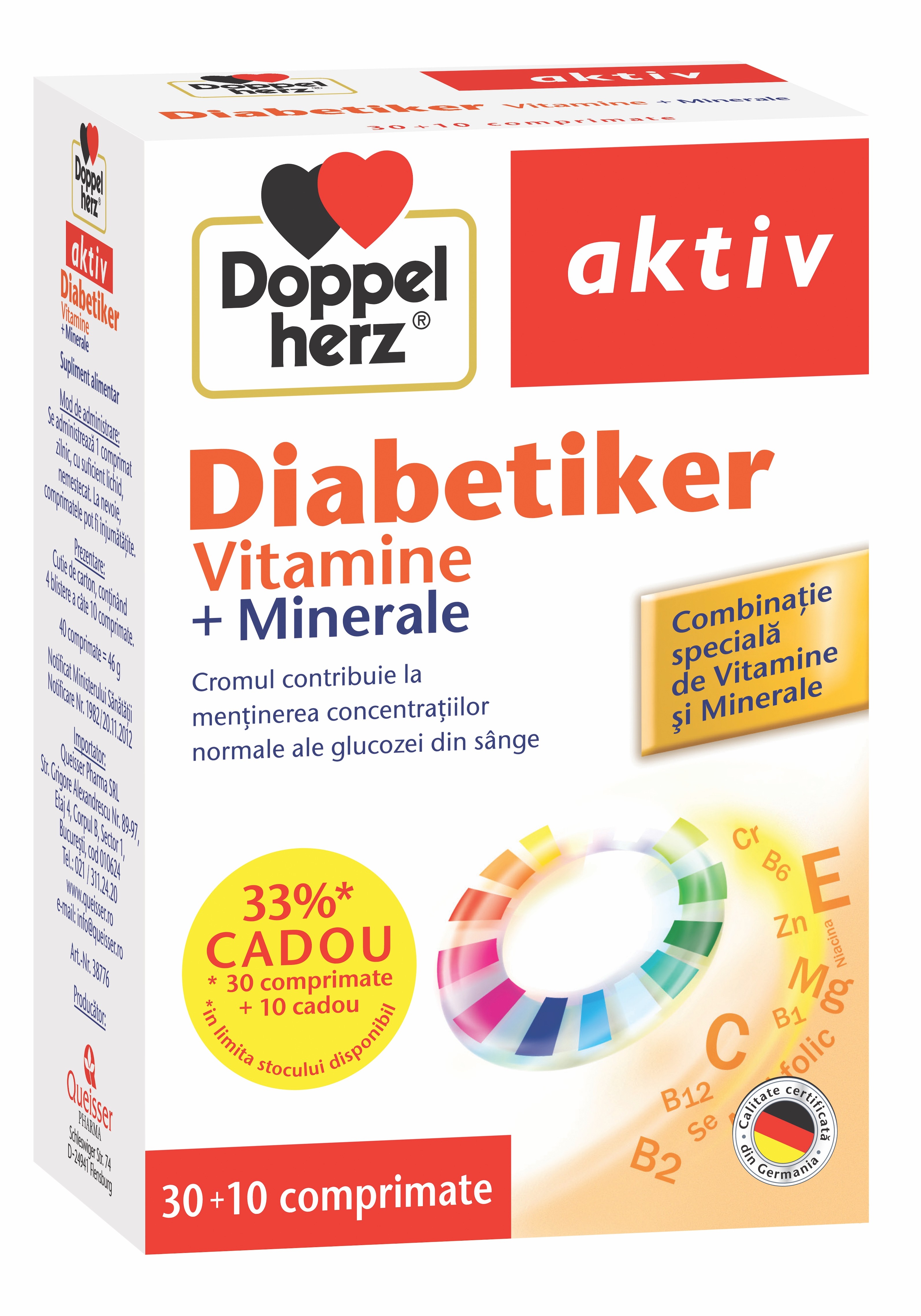 Antidiabetice - Doppelherz Diabetiker x 30 comprimate + 10 comprimate cadou, medik-on.ro