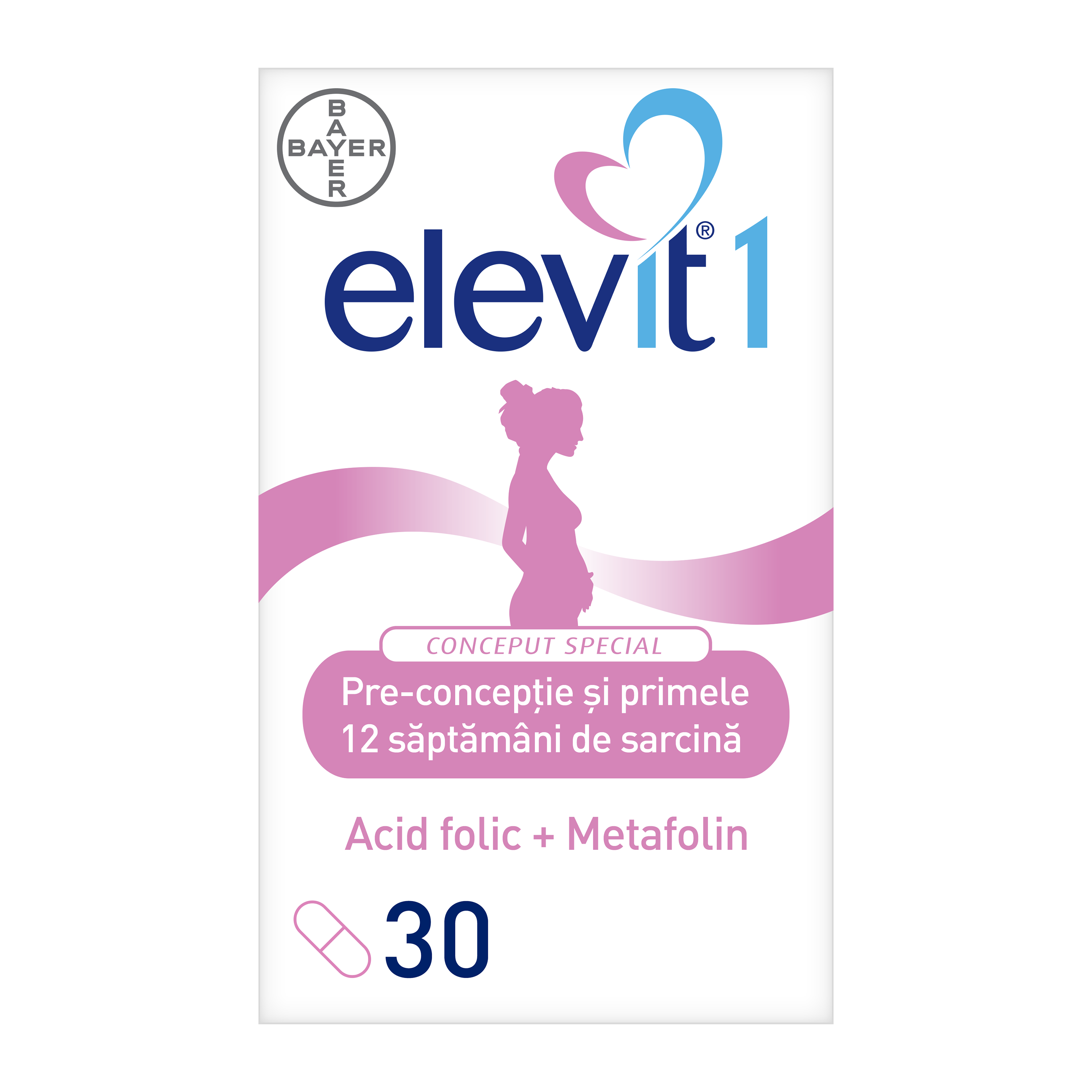 Vitamine si antiemetice - Elevit 1 x 30 capsule, medik-on.ro