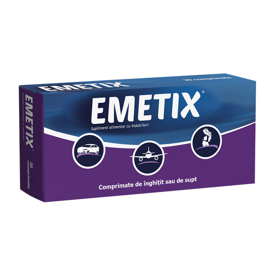 Vitamine si antiemetice - Emetix x 30 comprimate, medik-on.ro