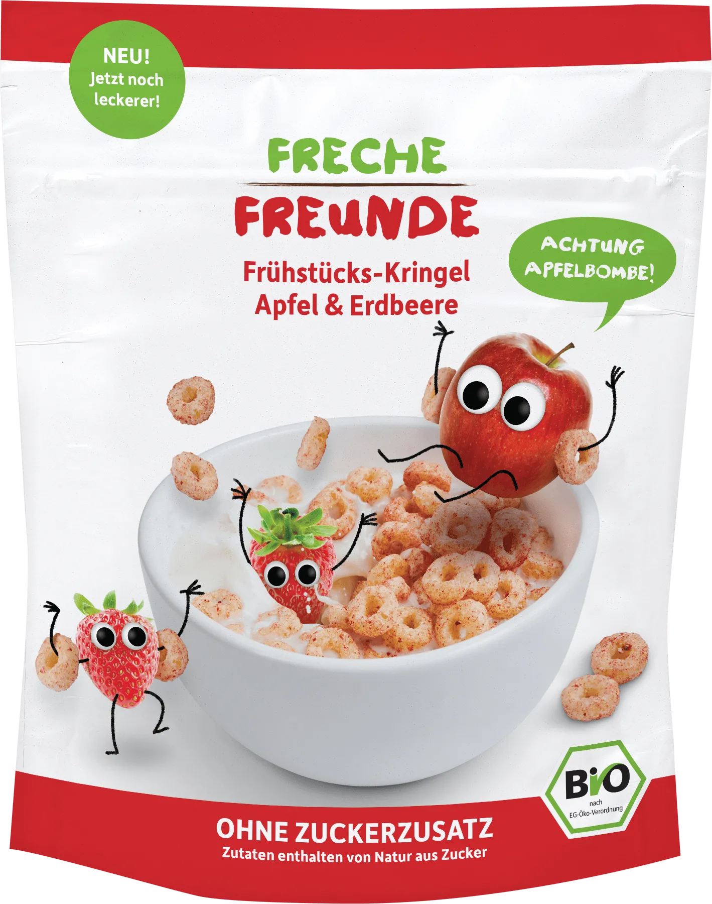 Cereale - Erdbar cereale mic dejun cu mere si capsuni bio x 125g (freche freunde), medik-on.ro
