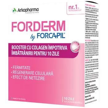 Multivitamine si minerale - Forcapil Forderm Booster cu colagen impotriva imbatranirii x 10 fiole, medik-on.ro