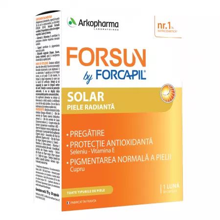 Multivitamine si minerale - Forcapil Forsun Solaire x 30 capsule, medik-on.ro
