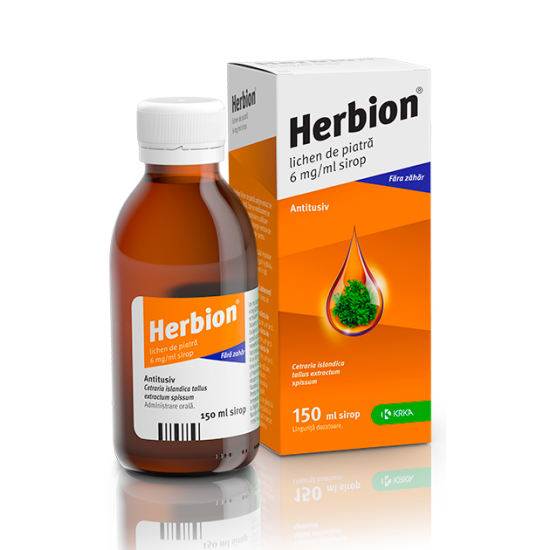 OTC - medicamente fara reteta - Herbion Lichen de Piatra 6mg/ml sirop x 150ml, medik-on.ro