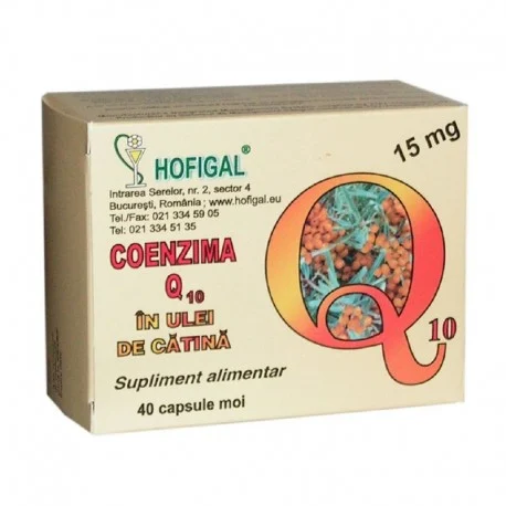 Imunitate - Hofigal Coenzima Q10 15mg in Ulei de Catina x 40 capsule, medik-on.ro