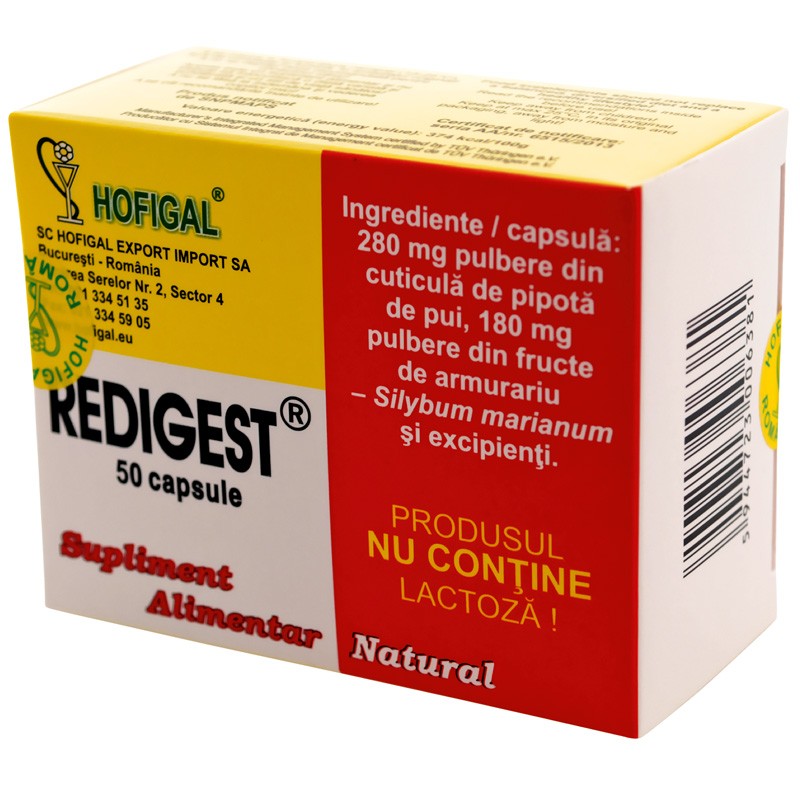 Enzime digestive - Hofigal Redigest x 50 capsule, medik-on.ro