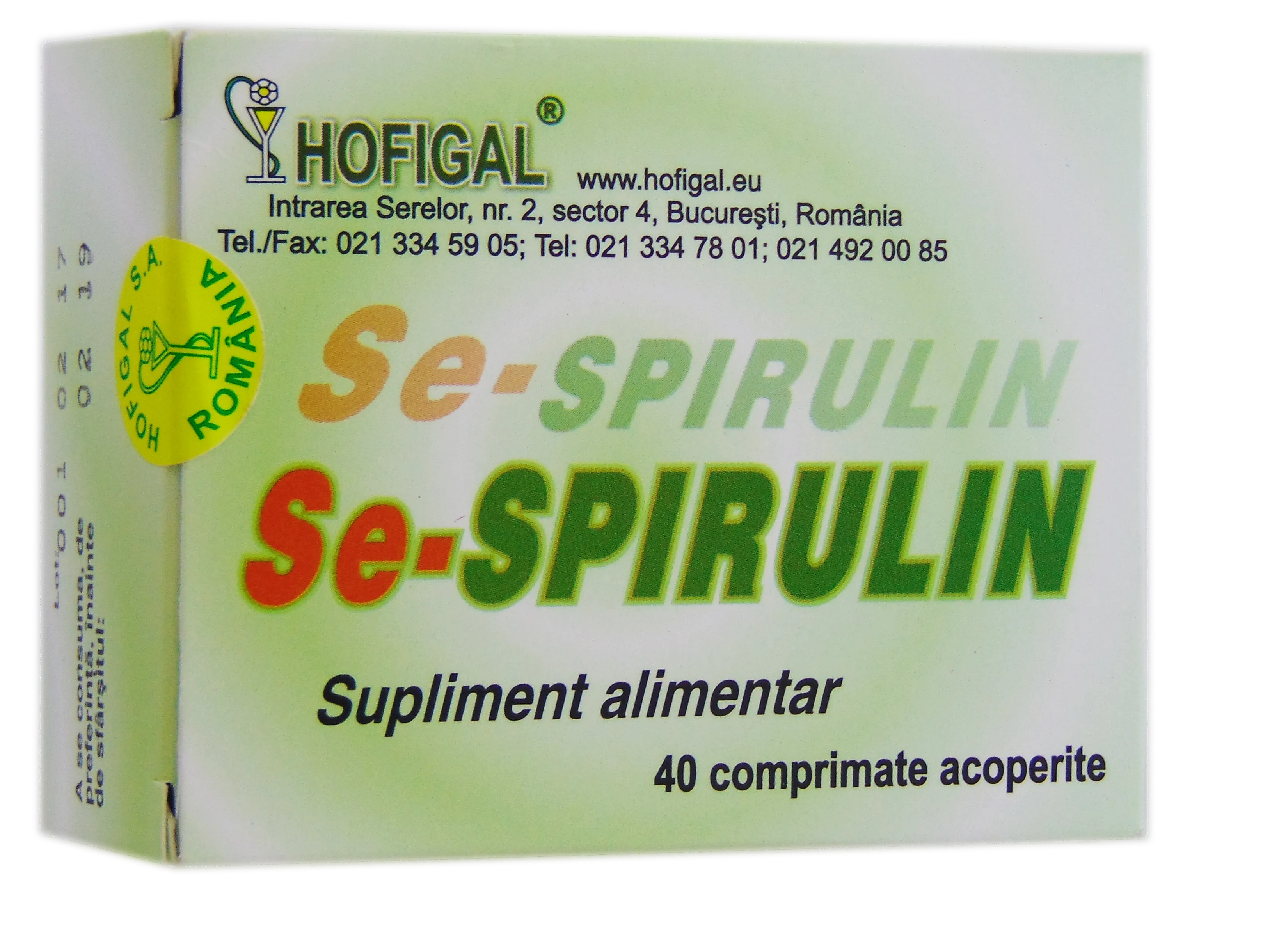 Multivitamine si minerale - Hofigal SE-Spirulin x 40 comprimate, medik-on.ro