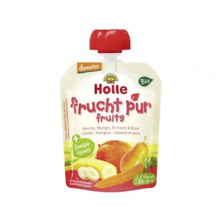 Piureuri (borcan/pouch) - Holle Piure cu morcovi, mango, banane si pere x 100 grame, medik-on.ro