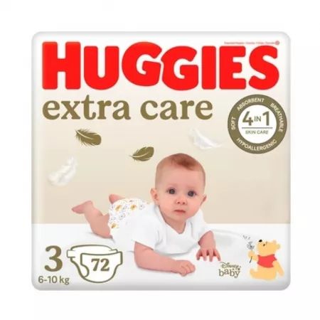 Scutece si aleze - Huggies scutece Extra Care nr. 3 (6-10 kg) x 72 bucati, medik-on.ro