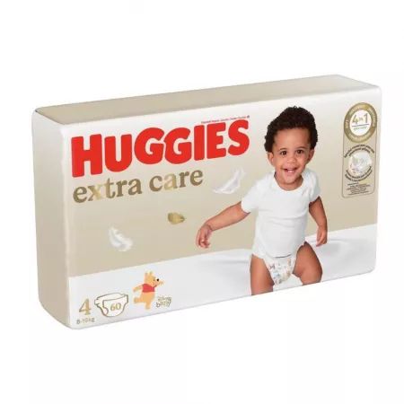 Scutece si aleze - Huggies scutece Extra Care nr. 4 (8-16 kg) x 60 bucati, medik-on.ro