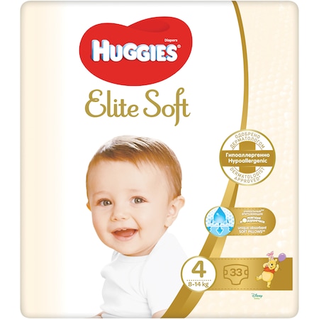 Huggies scutece Elite Soft 4 (8-14 kg) x 33 bucati