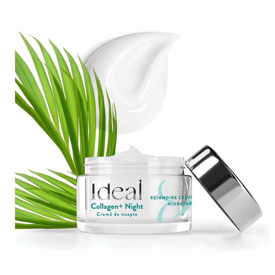Ingrijire ten matur (anti-rid, lifting) - IDEAL Sensitive Active Collagen Night Crema reparatoare de noapte x 50ml, medik-on.ro