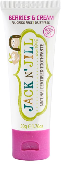 Paste de dinti pentru copii - Jack n'Jill pasta de dinti naturala cu aroma de berries & cream x 50 grame, medik-on.ro