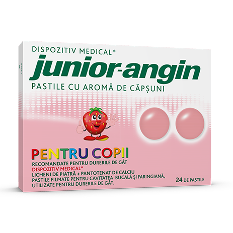 Dureri de gat - Junior Angin x 24 comprimate de supt, medik-on.ro