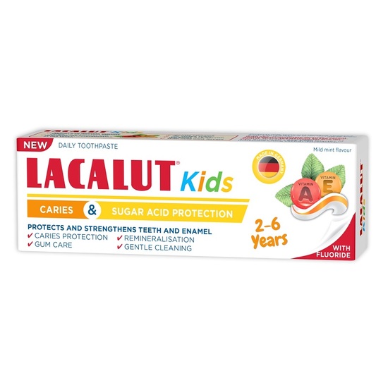Paste de dinti pentru copii - Lacalut Kids Pasta de dinti protectie anticarie 2-6 ani x 55ml, medik-on.ro