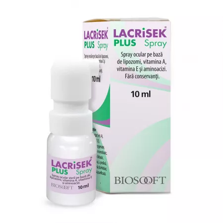 Picaturi si solutii oftalmice - Lacrisek Plus Spray ocular x 10 ml, medik-on.ro