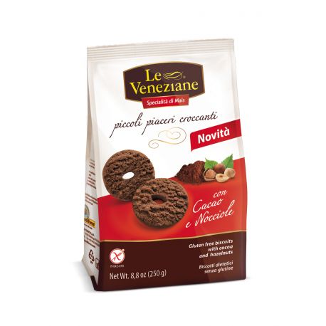 Biscuiti si gustari fara gluten - Le Veneziane Biscuiti cu cacao si alune fara gluten x 250 grame, medik-on.ro