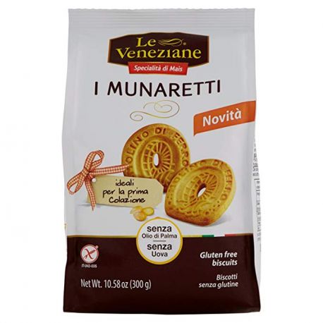 Biscuiti si gustari fara gluten - Le Veneziane Biscuiti Munaretti fara gluten x 300 grame, medik-on.ro