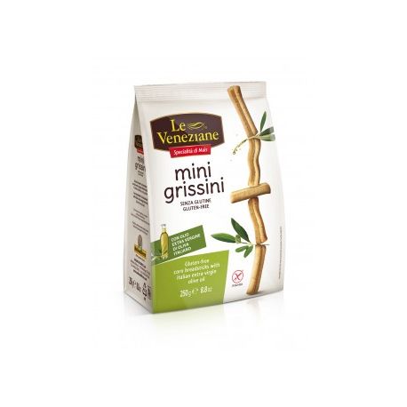 Biscuiti si gustari fara gluten - Le Veneziane Mini grissini cu ulei de masline fara gluten x 250 grame, medik-on.ro